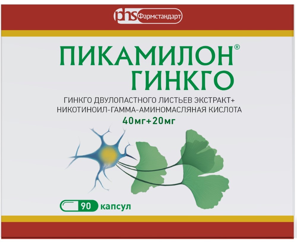 Пикамилон Гинкго, капсулы, 40 мг+20 мг, 90 шт. купить по цене 845 руб. в Самаре, инструкция, отзывы в интернет-аптеке Polza.ru