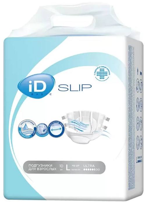 iD Slip Basic, подгузники для взрослых (L), 10 шт.