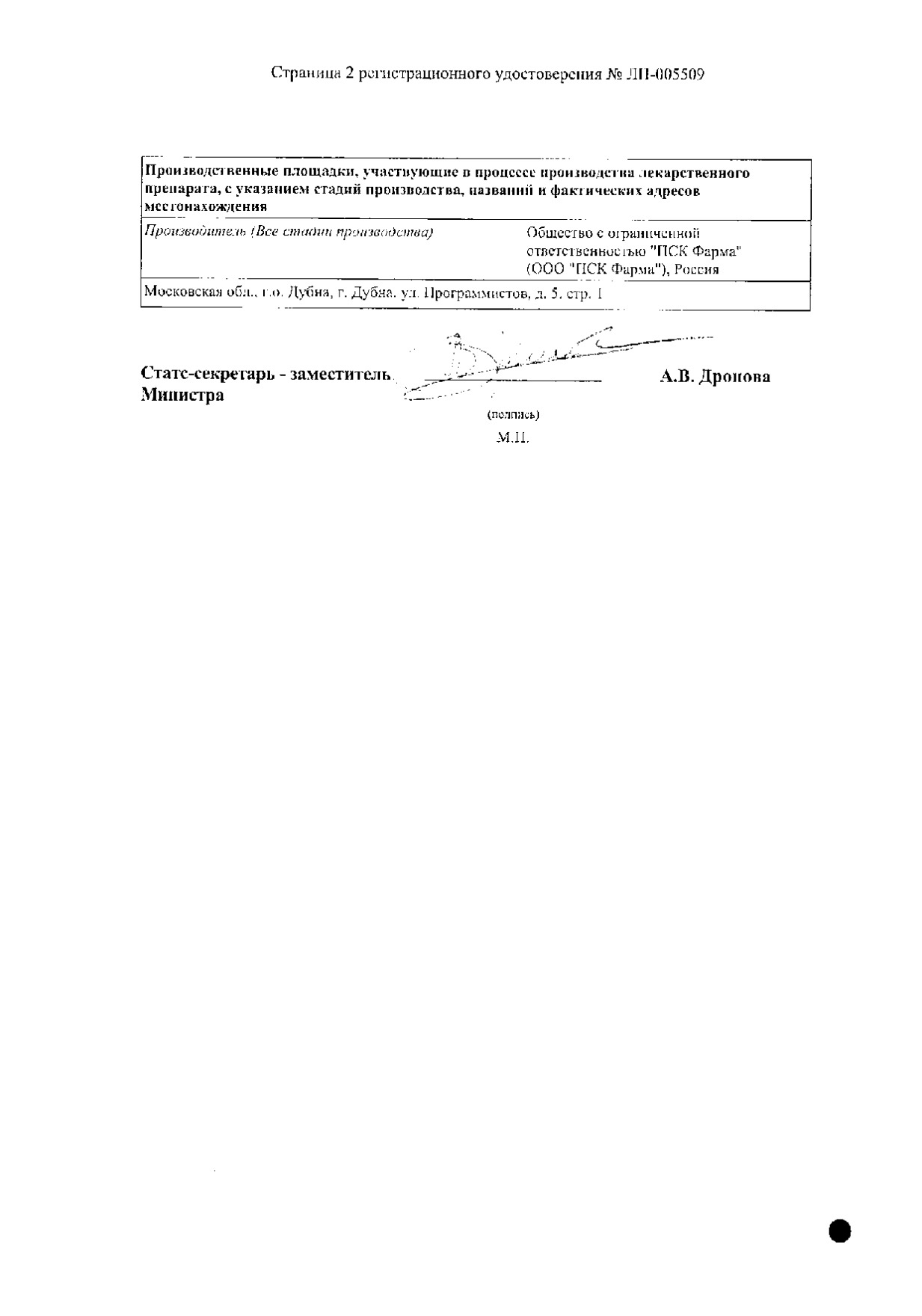 Сертификат на Формотерол ПСК