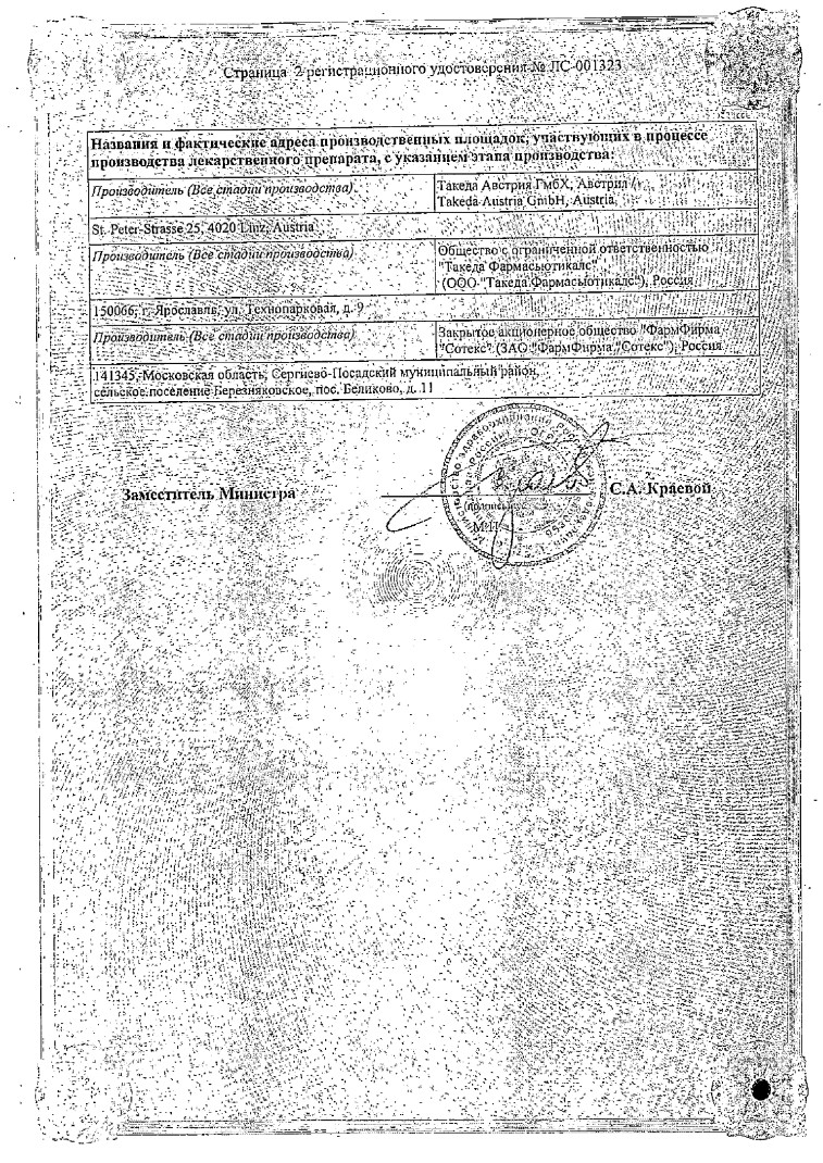 Сертификат на Актовегин