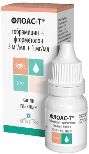Флоас-Т, капли глазные 3 мг/мл +1 мг/мл, 5 мл 