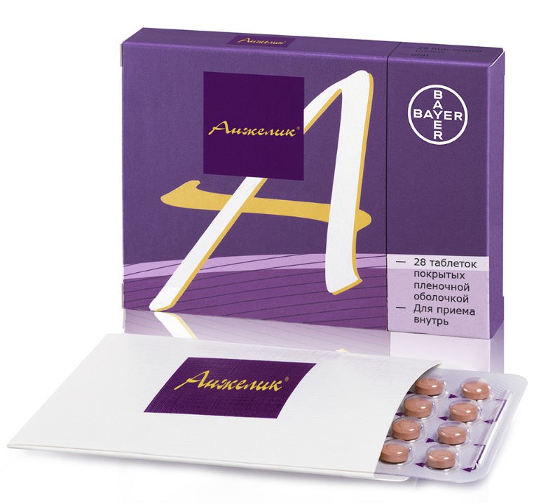 Упаковка препарата Анжелик, таблетки покрыт. плен. об., 28 шт.