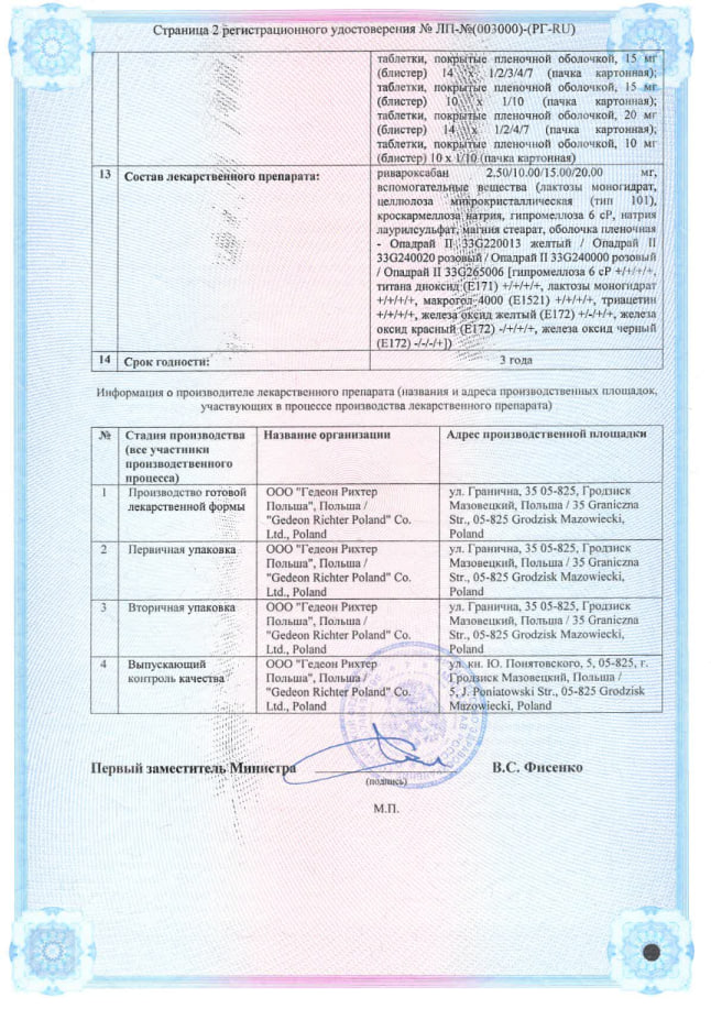 Сертификат на Рикулатрон