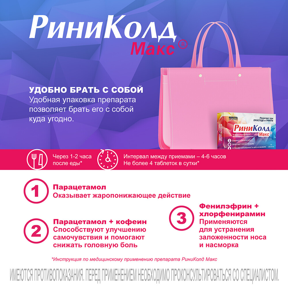 Упаковка препарата РиниКолд Макс, таблетки, 10 шт.