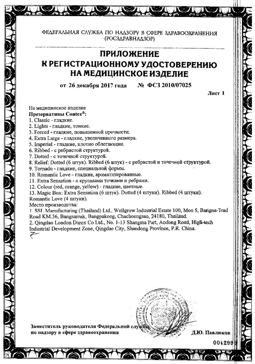 Сертификат на Durex