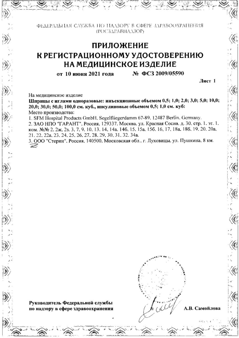 Сертификат на SFM