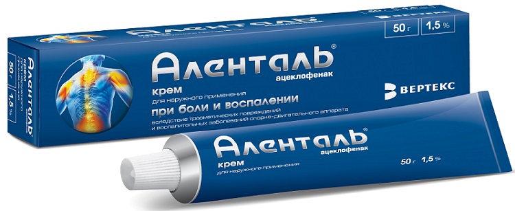 Упаковка препарата Аленталь, крем 1,5%, 50 г