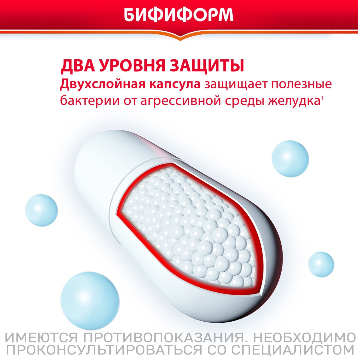 Упаковка препарата Бифиформ, капсулы, 40 шт.