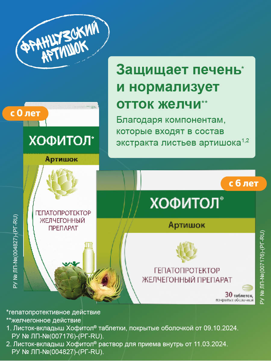 Упаковка препарата Хофитол, раствор, 120 мл