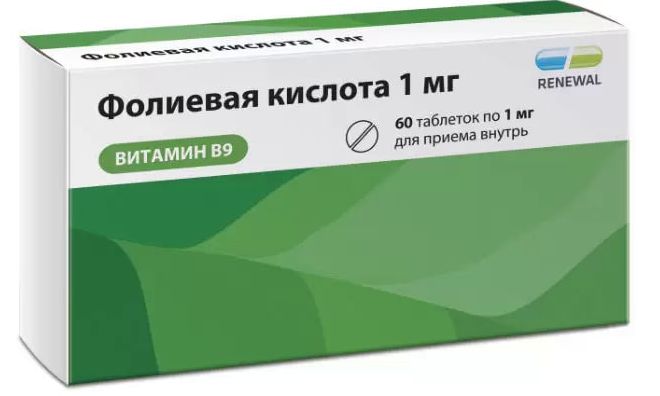 Фолиевая кислота, таблетки 1 мг, 60 шт. купить по цене 72 руб. в ...