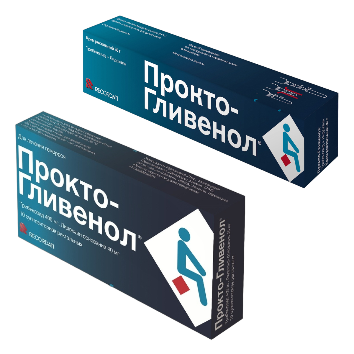 Упаковка препарата Набор Прокто-гливенол крем 30г и суппозитории 10шт
