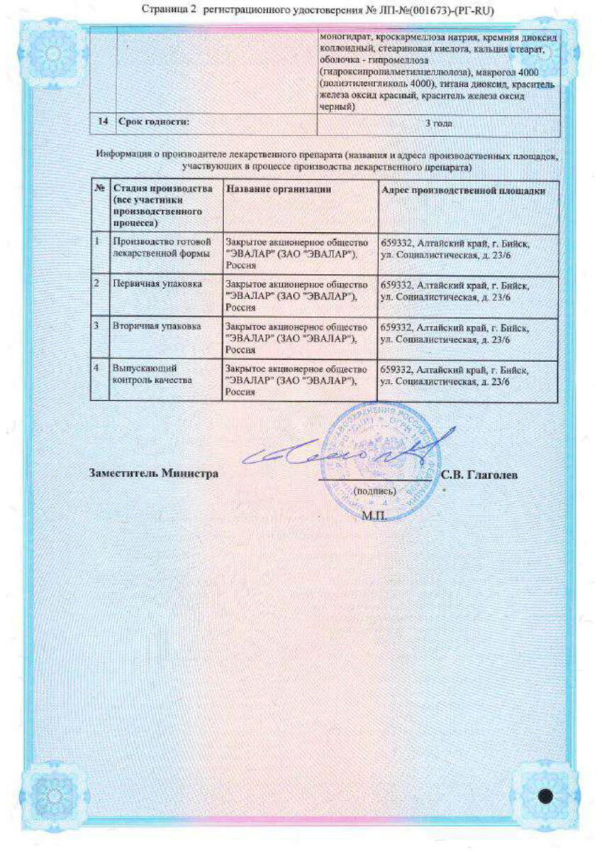 Сертификат на Нефростен
