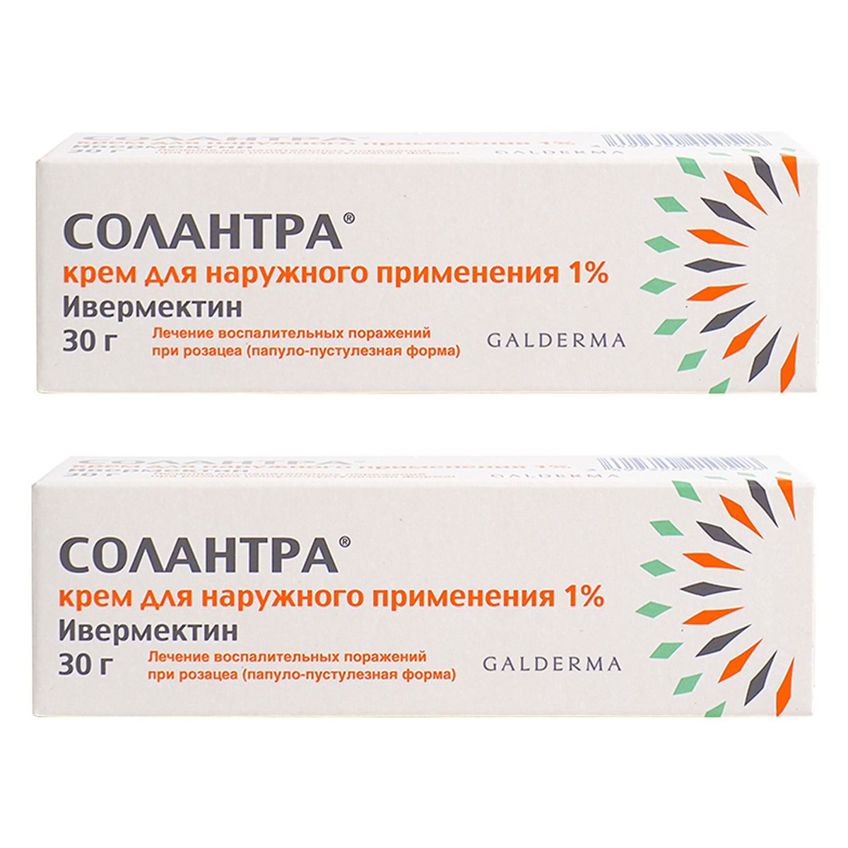 Упаковка препарата Набор 2уп Солантра крем 1% 30г