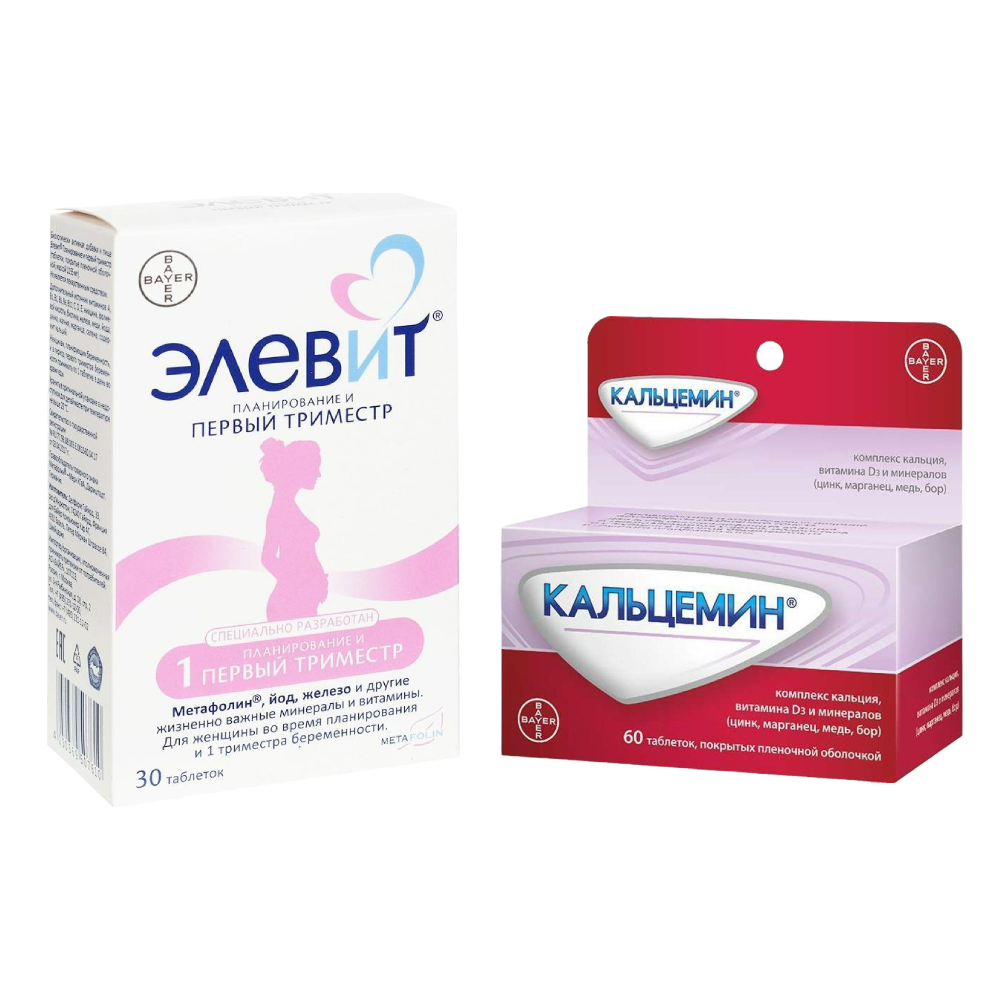 Набор Элевит Планирование 30шт и Кальцемин 60шт