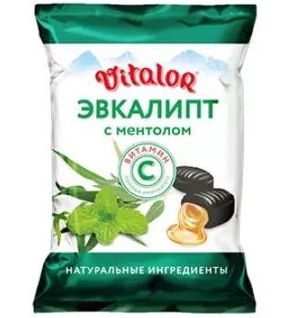 Виталор, карамель (эвкалипт, ментол и витамин С), 60 г