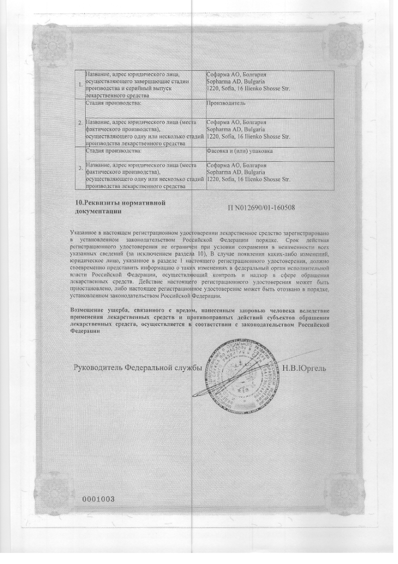 Сертификат на Пироксикам