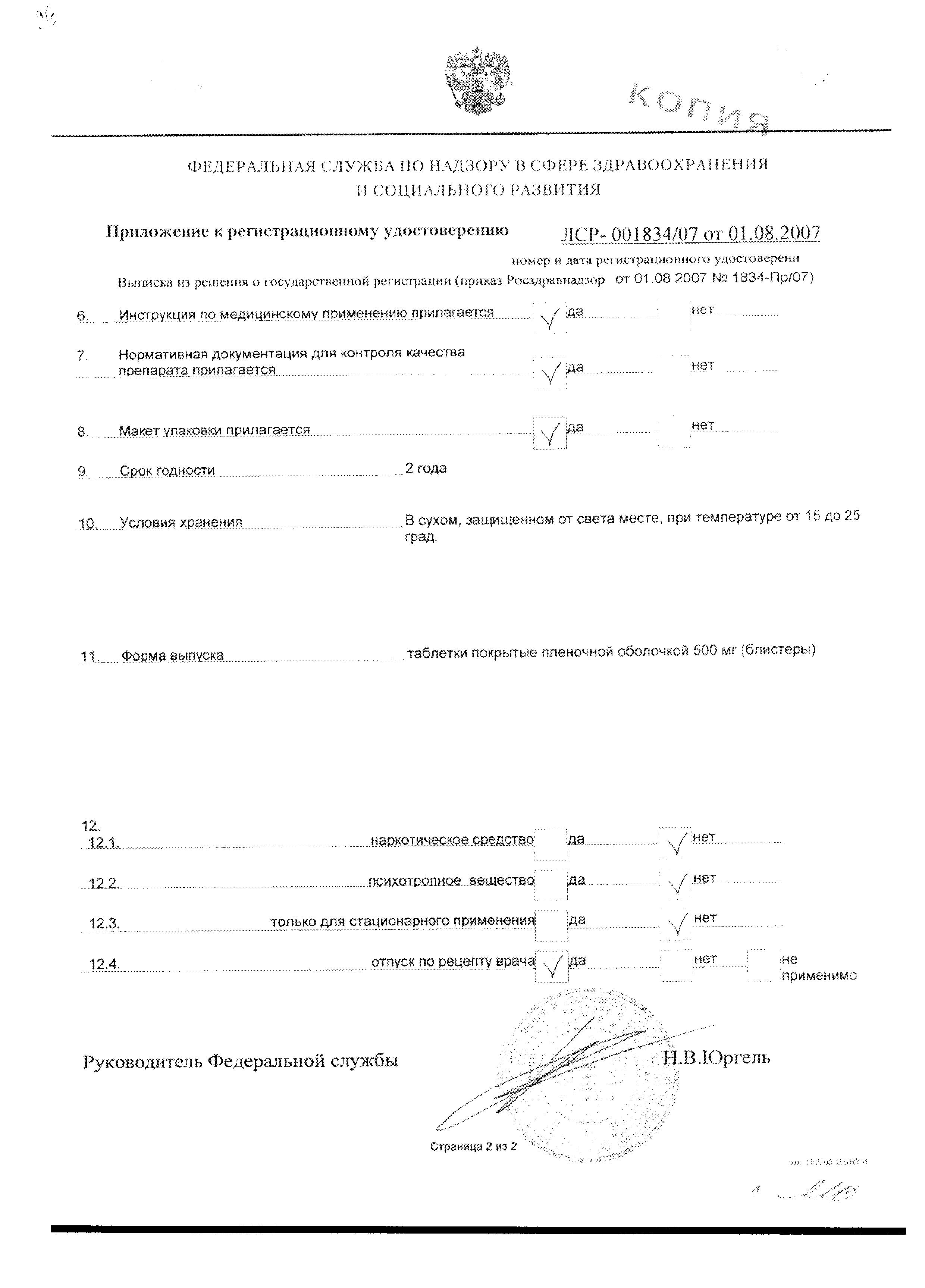 Сертификат на Хемомицин