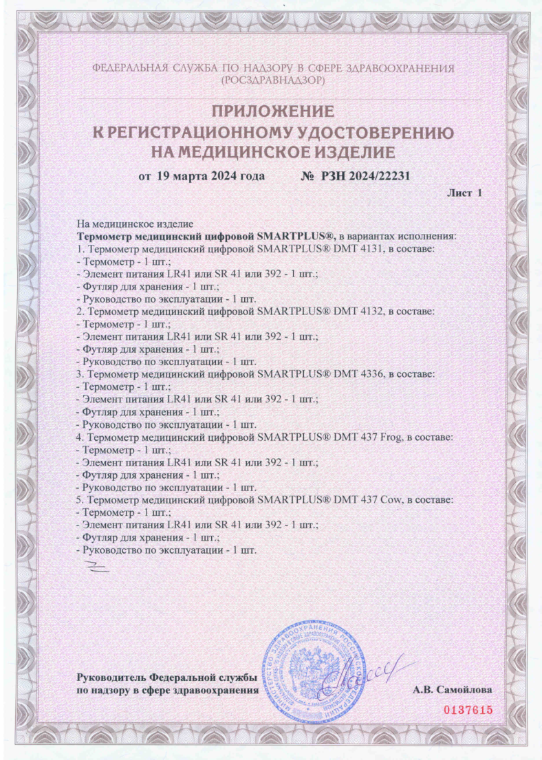 Сертификат на Термометр цифровой