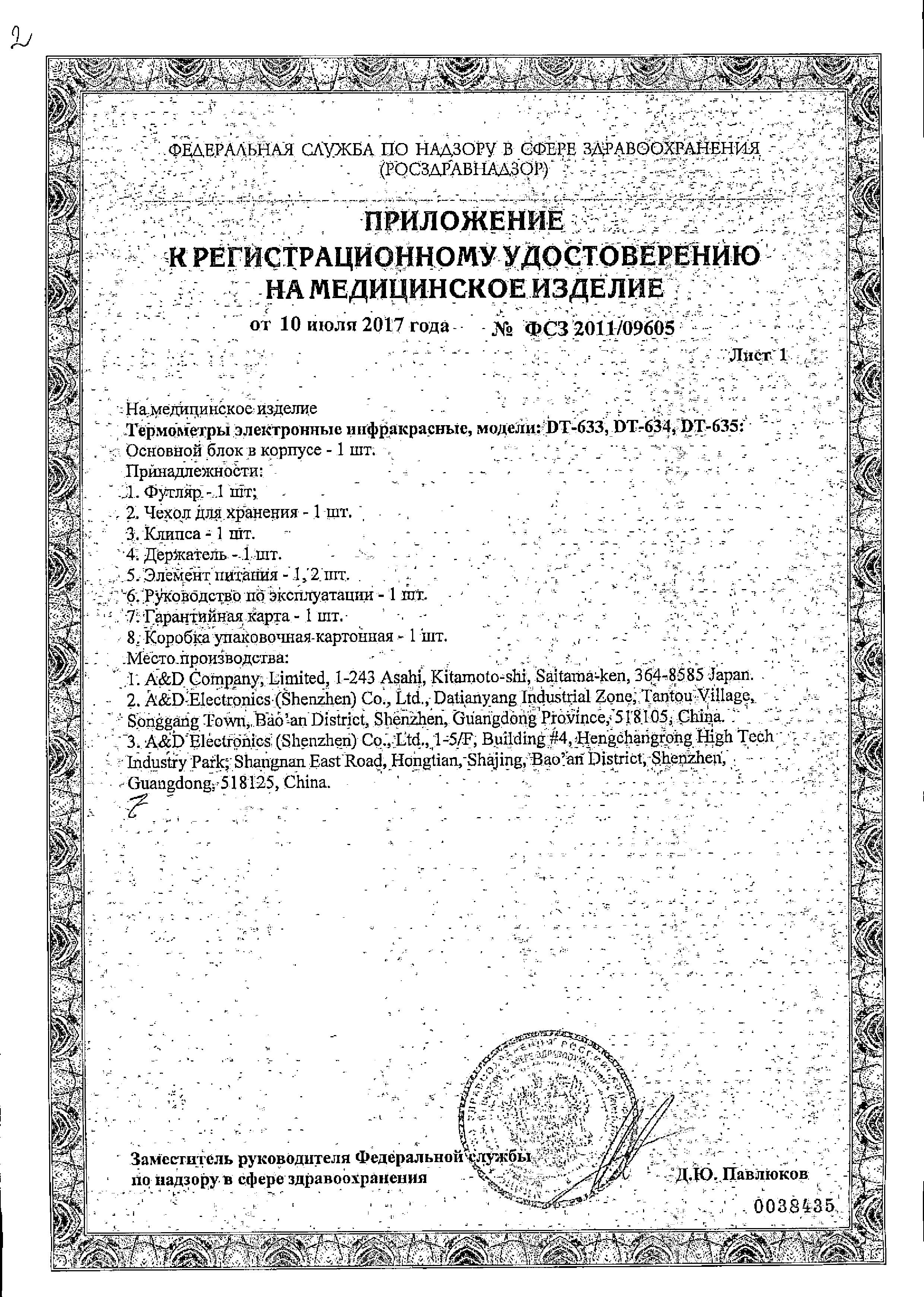 Сертификат на Термометр инфракрасный