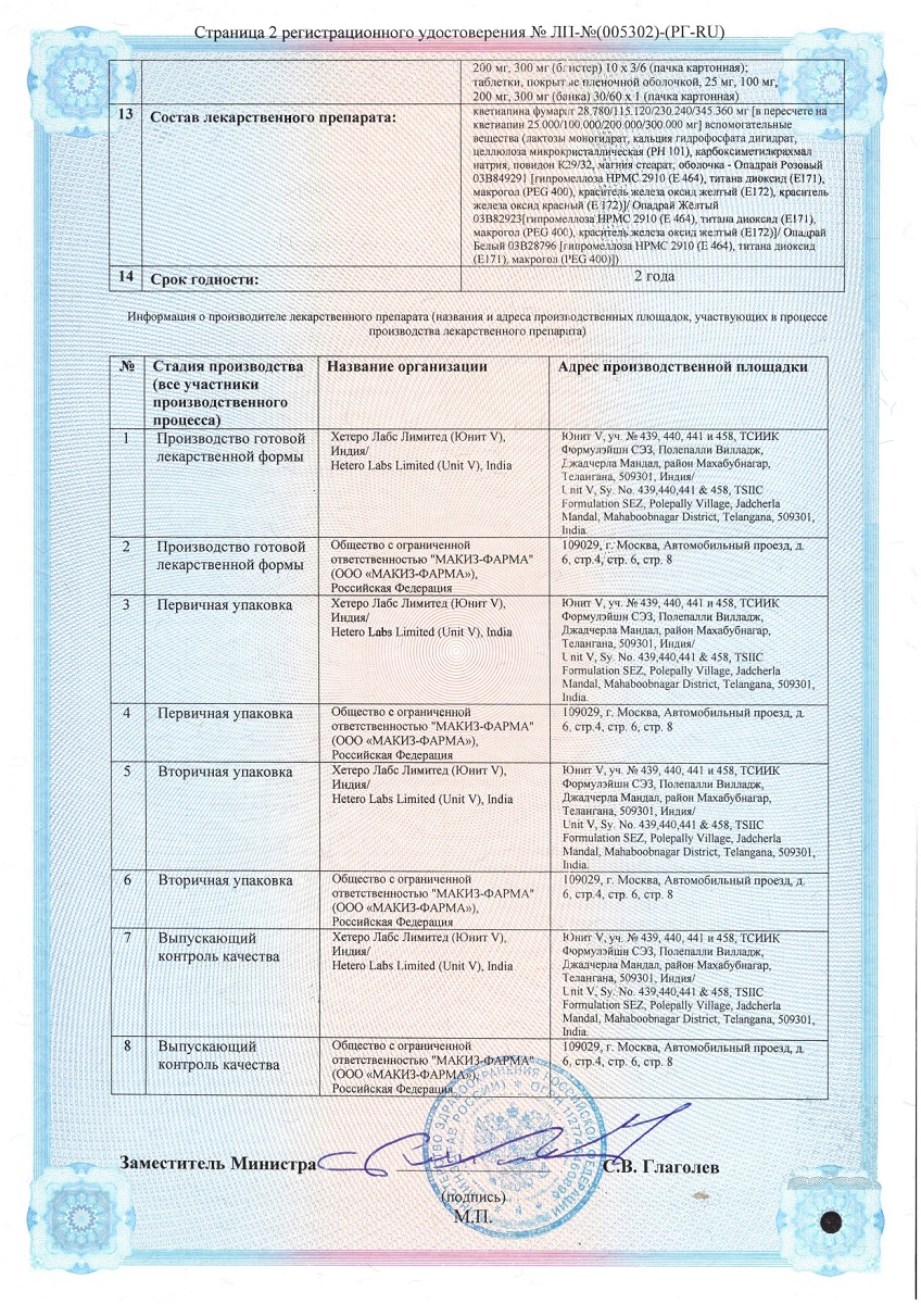 Сертификат на Кьюпинекс