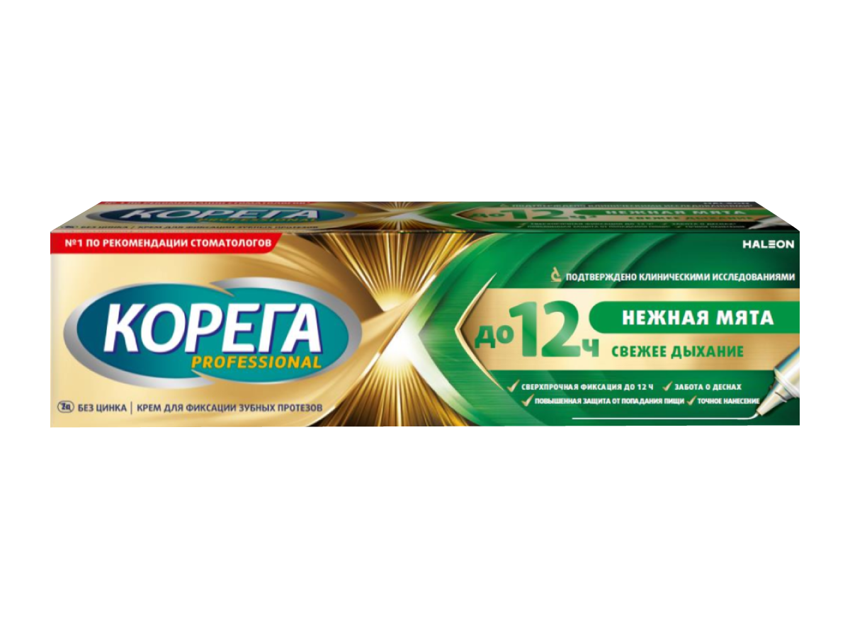 Корега Professional Нежная мята, крем для фиксации зубных протезов 40 г