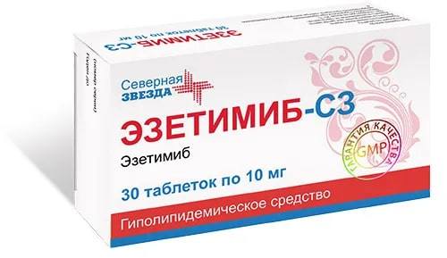 Эзетимиб-СЗ, таблетки 10 мг, 30 шт. купить по цене 448 руб. в Рязани, инструкция, отзывы в интернет-аптеке Polza.ru