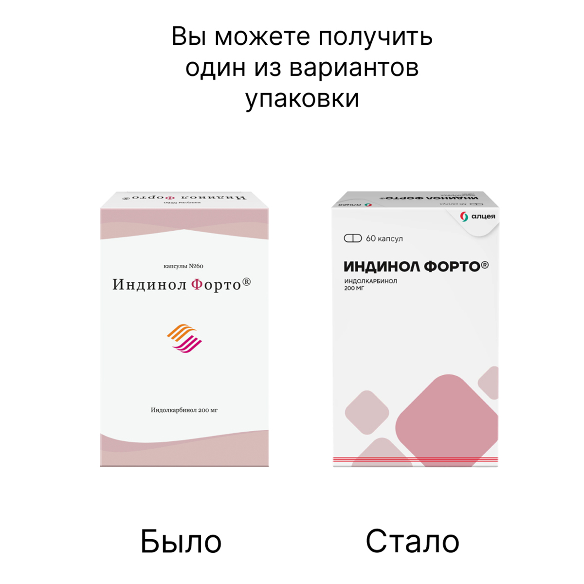 Упаковка препарата Индинол Форто, капсулы 200 мг, 60 шт.