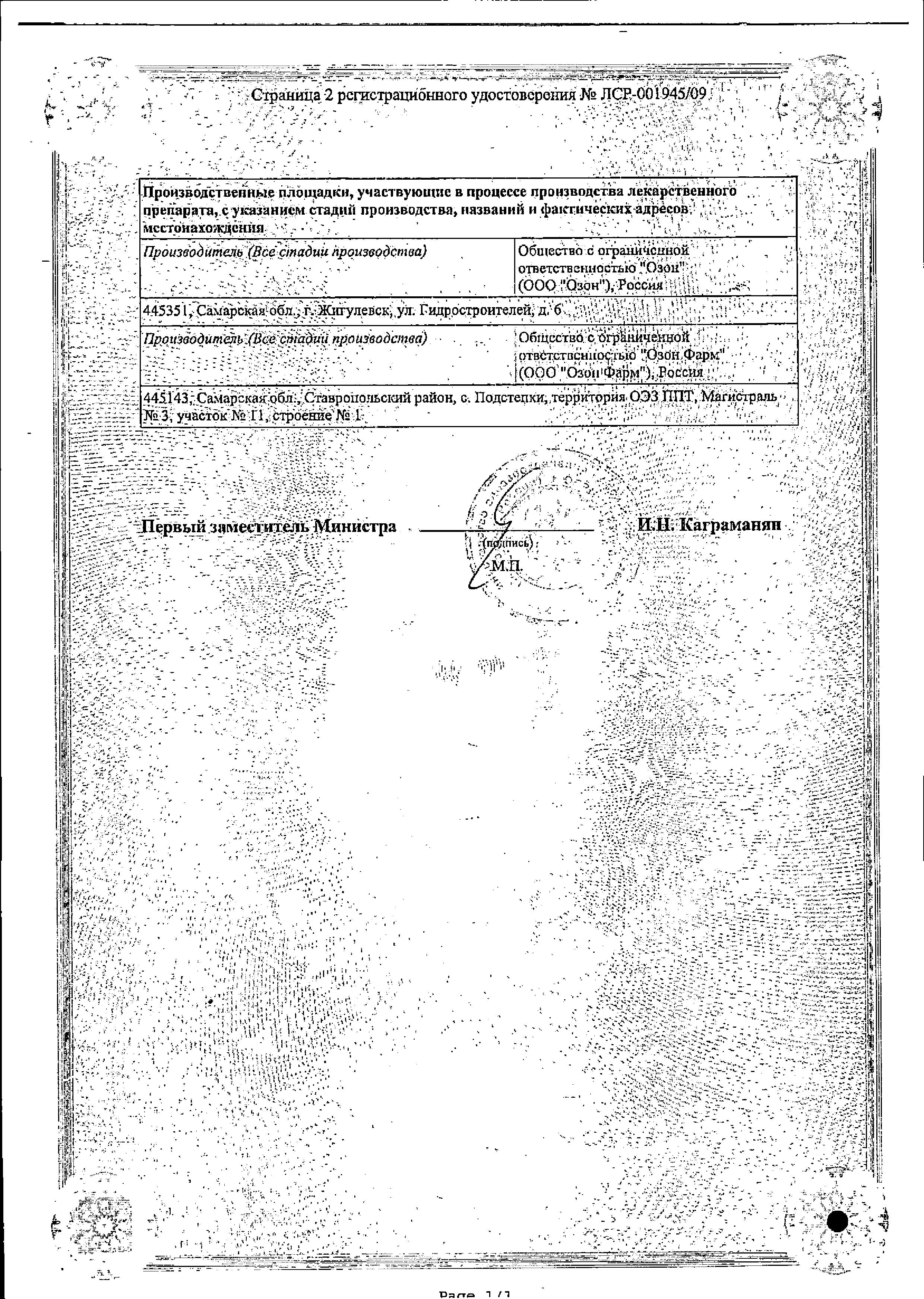 Сертификат на Нифедипин