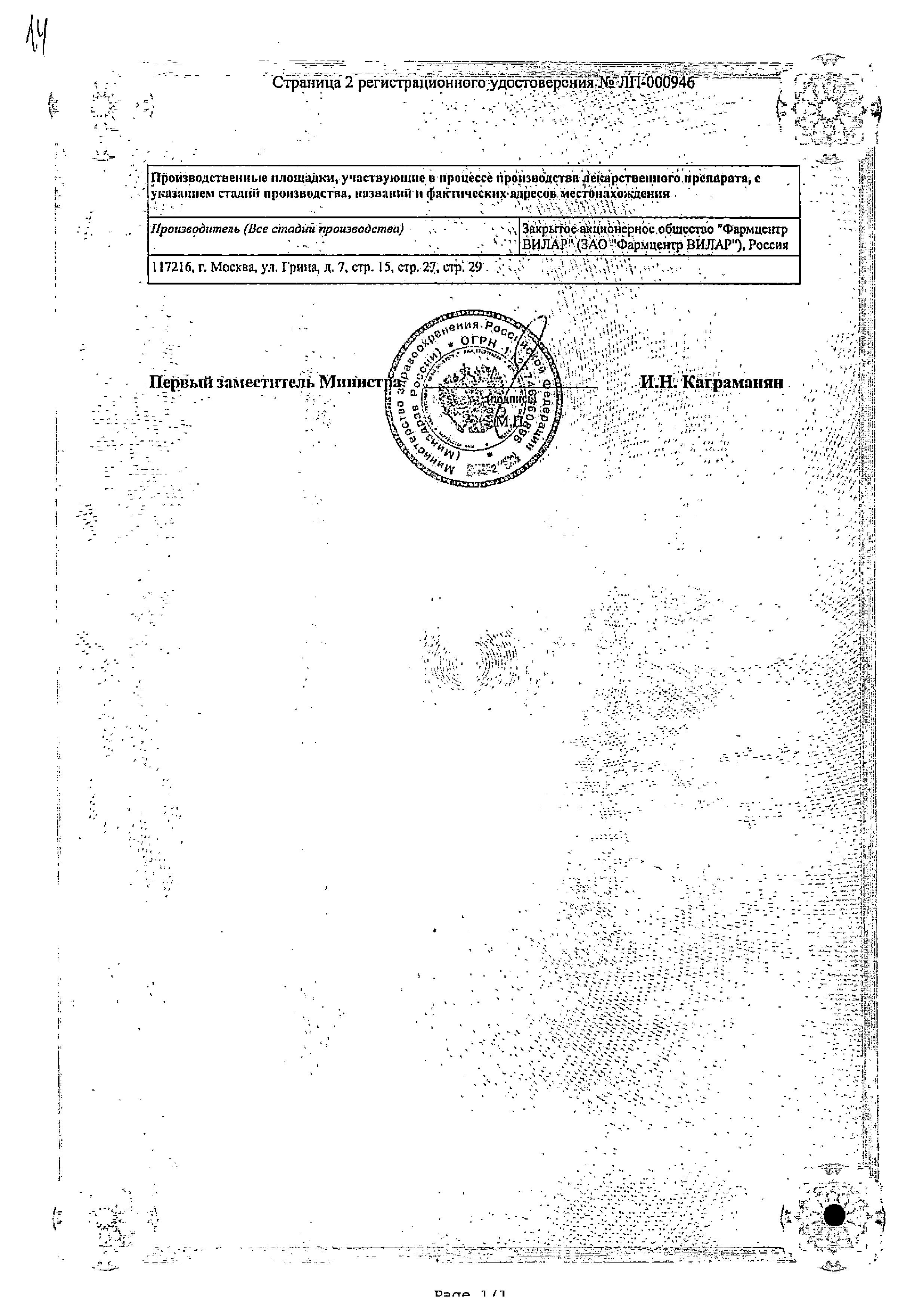 Сертификат на Алпизарин