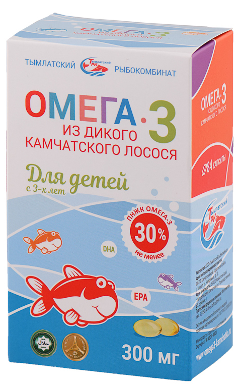 Омега-3 из дикого камчатского лосося, капсулы для детей с 3 лет, 84 шт ...