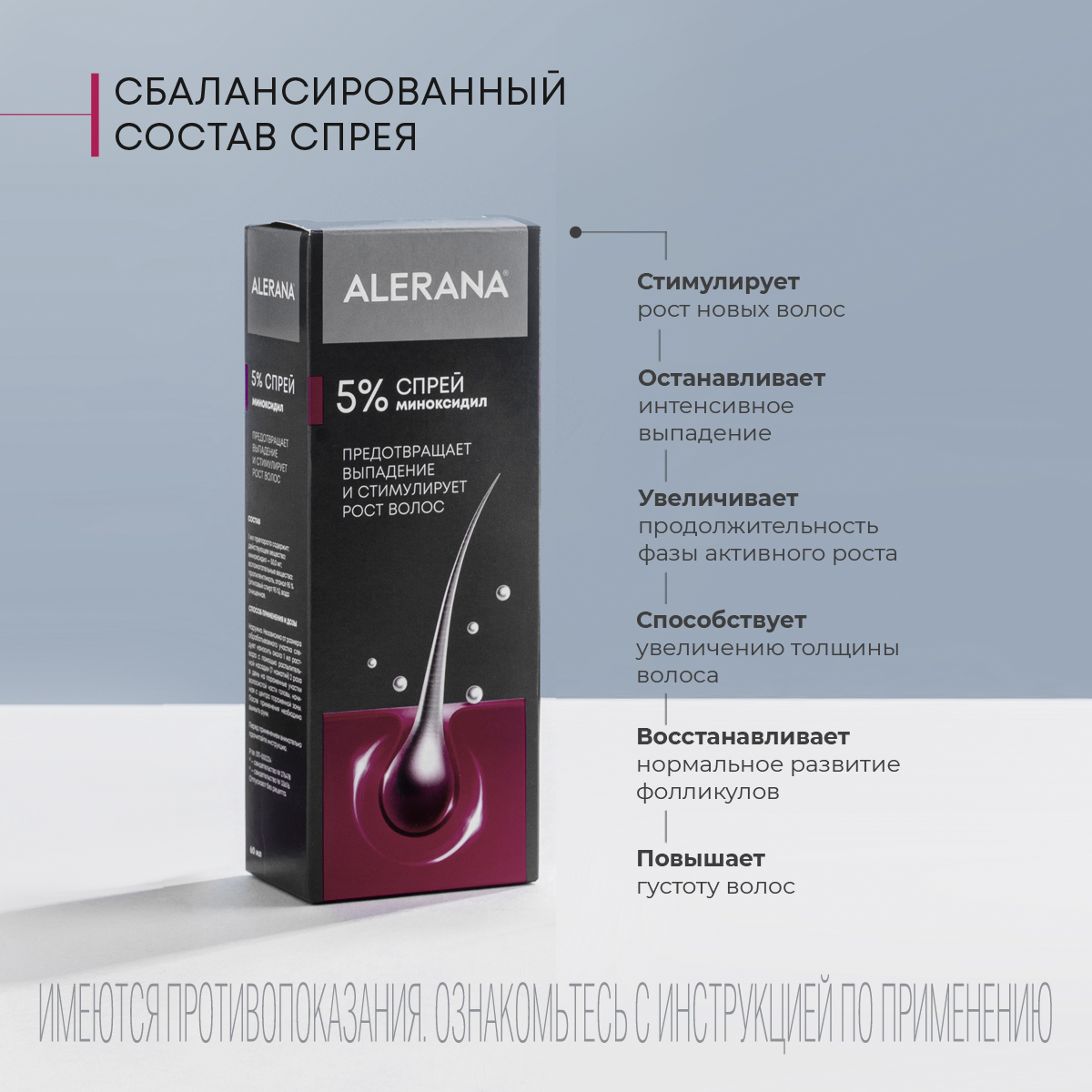 Алерана, спрей 5% 60 мл, 1 шт.