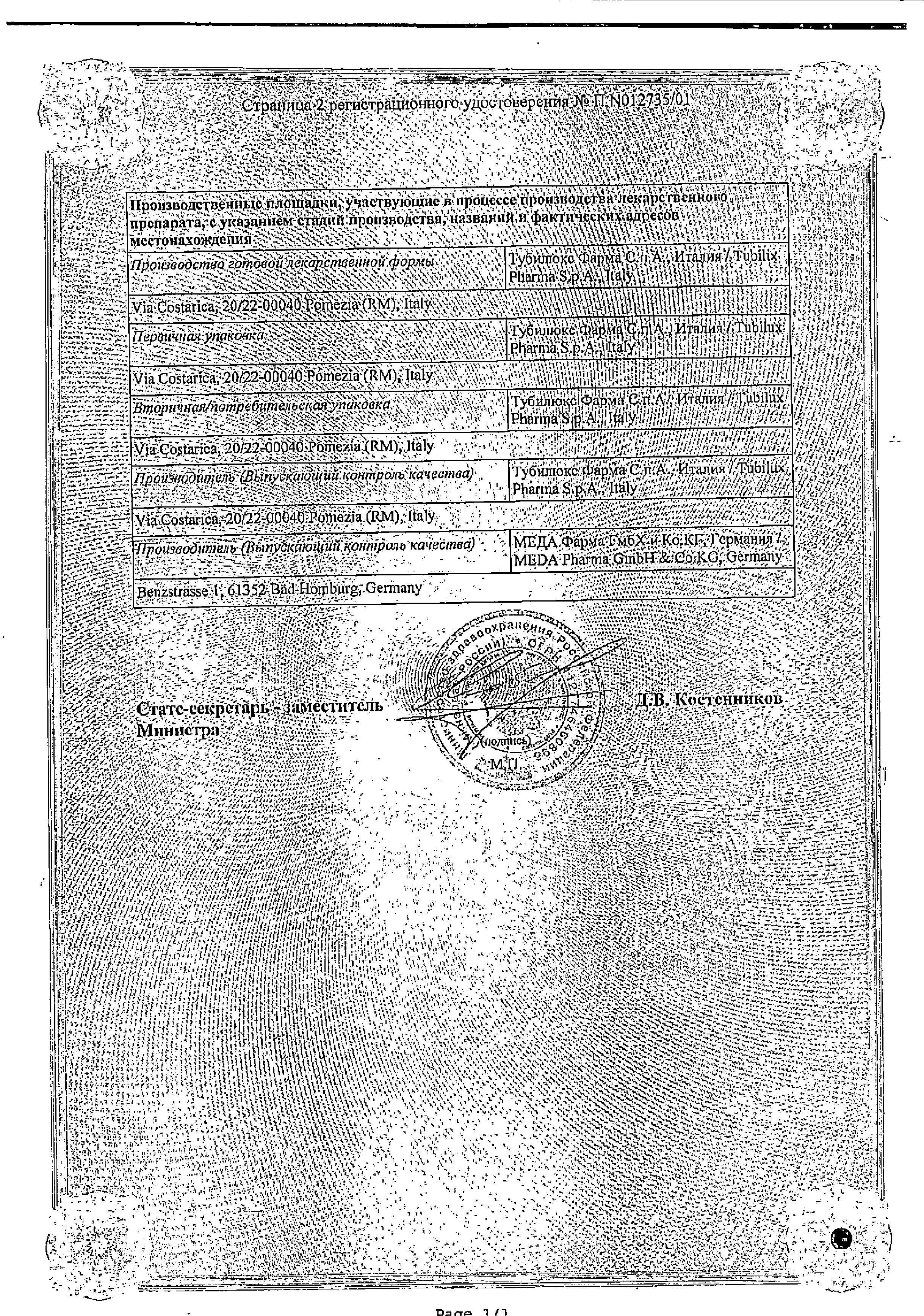 Сертификат на Аллергодил