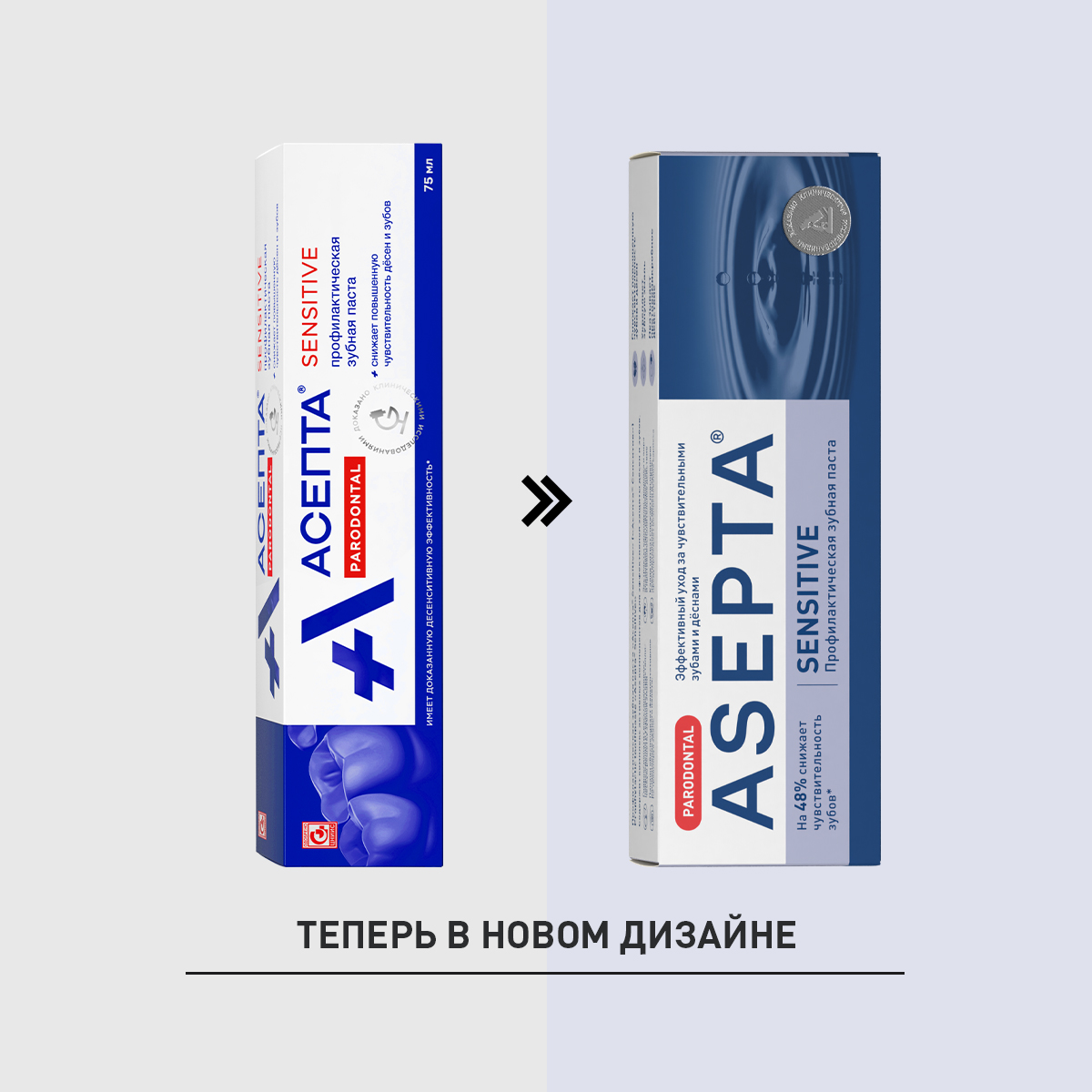 Асепта Сенситив, зубная паста, 75 мл