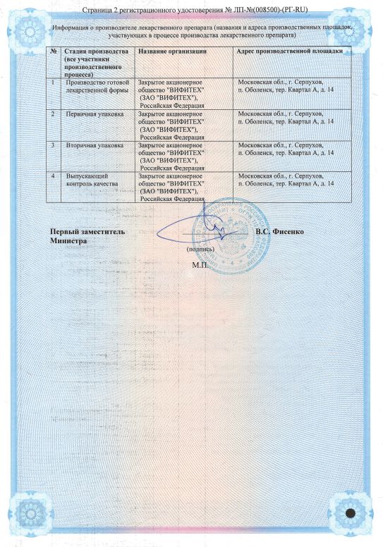 Сертификат на Леспефрил