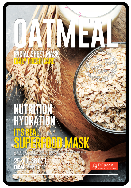 Dermal, маска для лица тканевая (с экстрактом овсяной крупы)