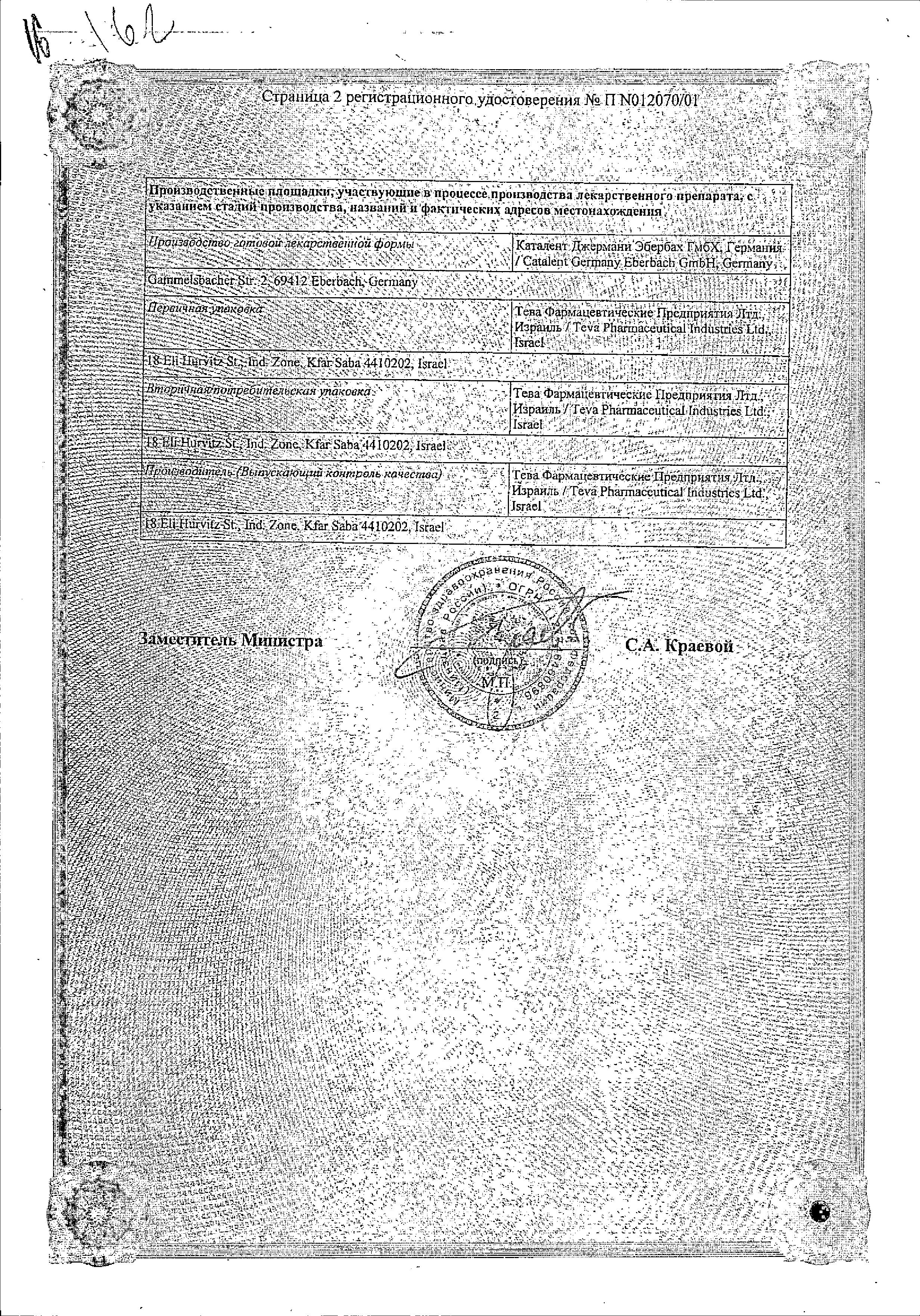 Сертификат на Альфа Д3