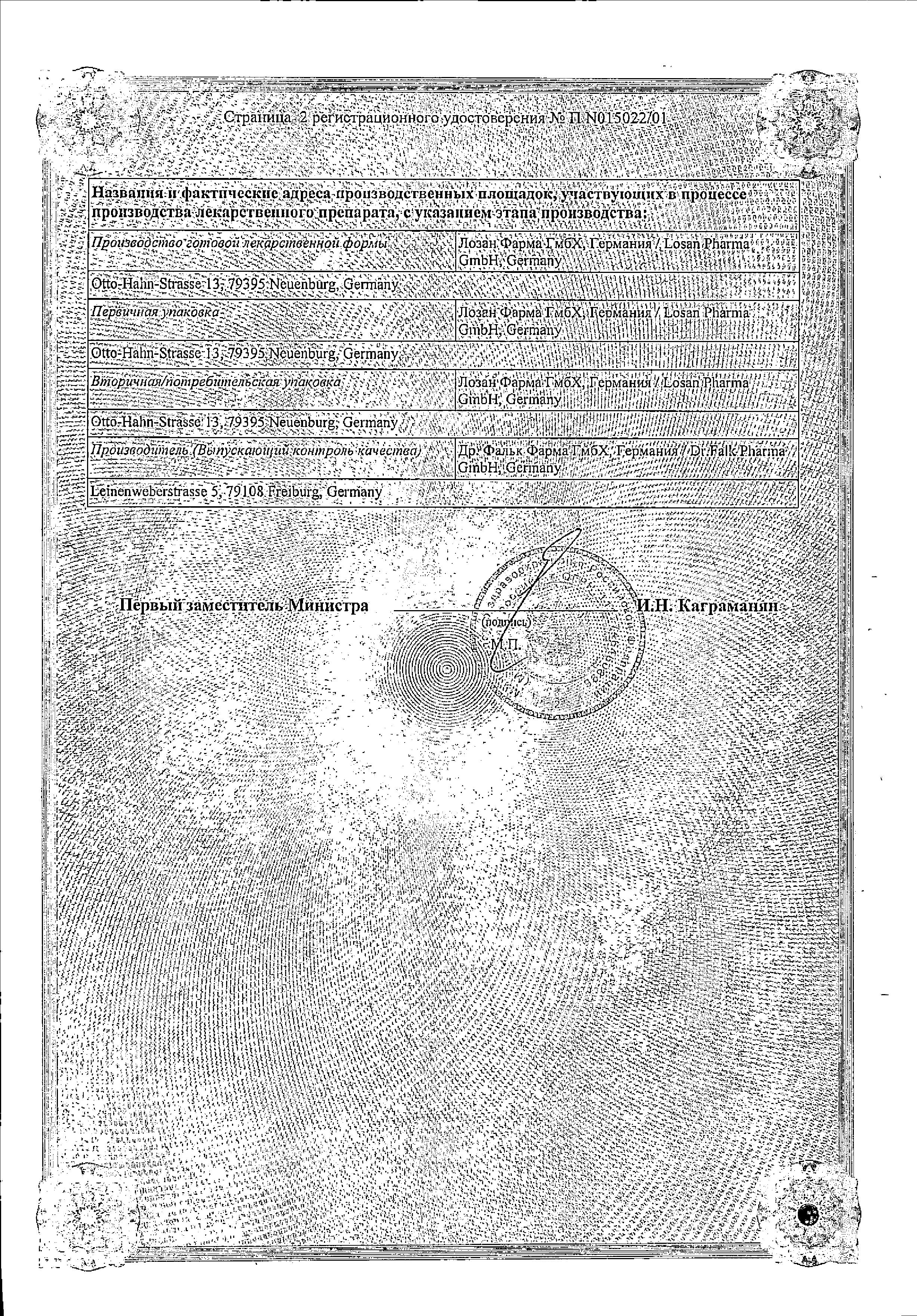 Сертификат на Буденофальк