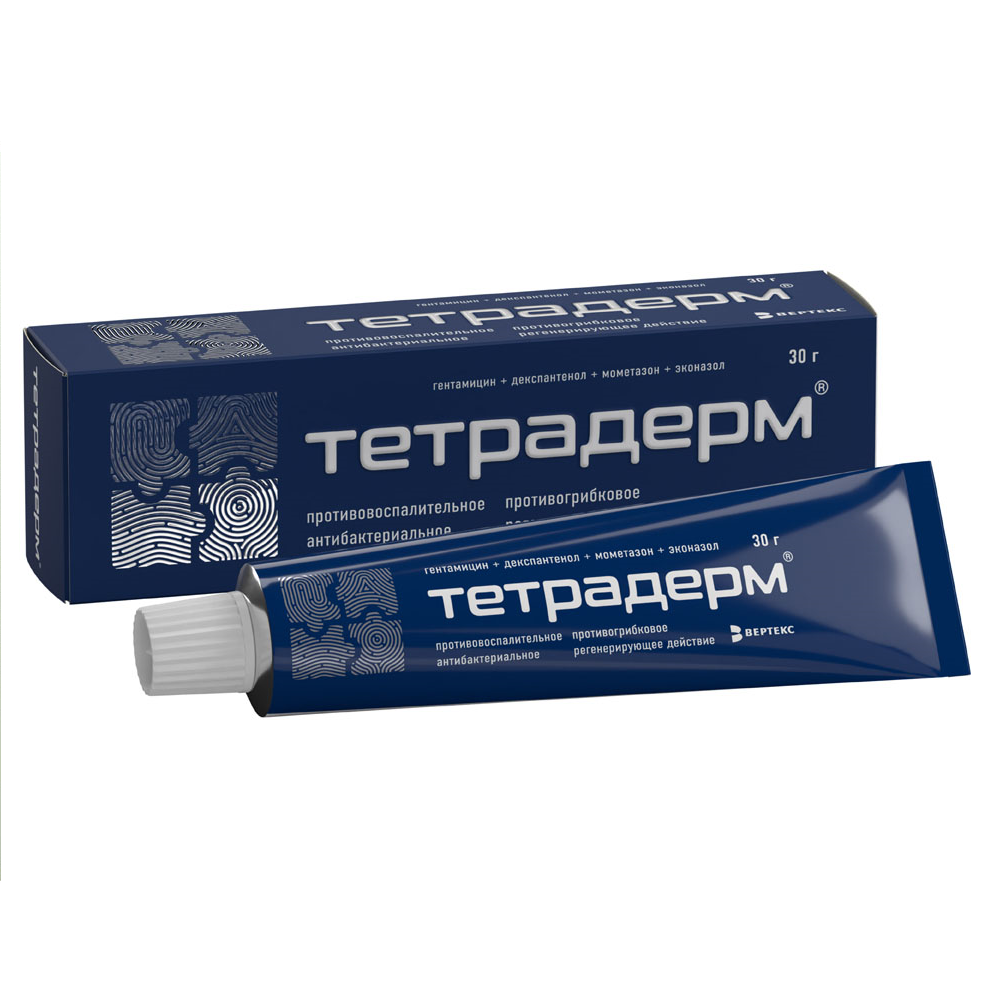 Упаковка препарата Тетрадерм, крем 30 г