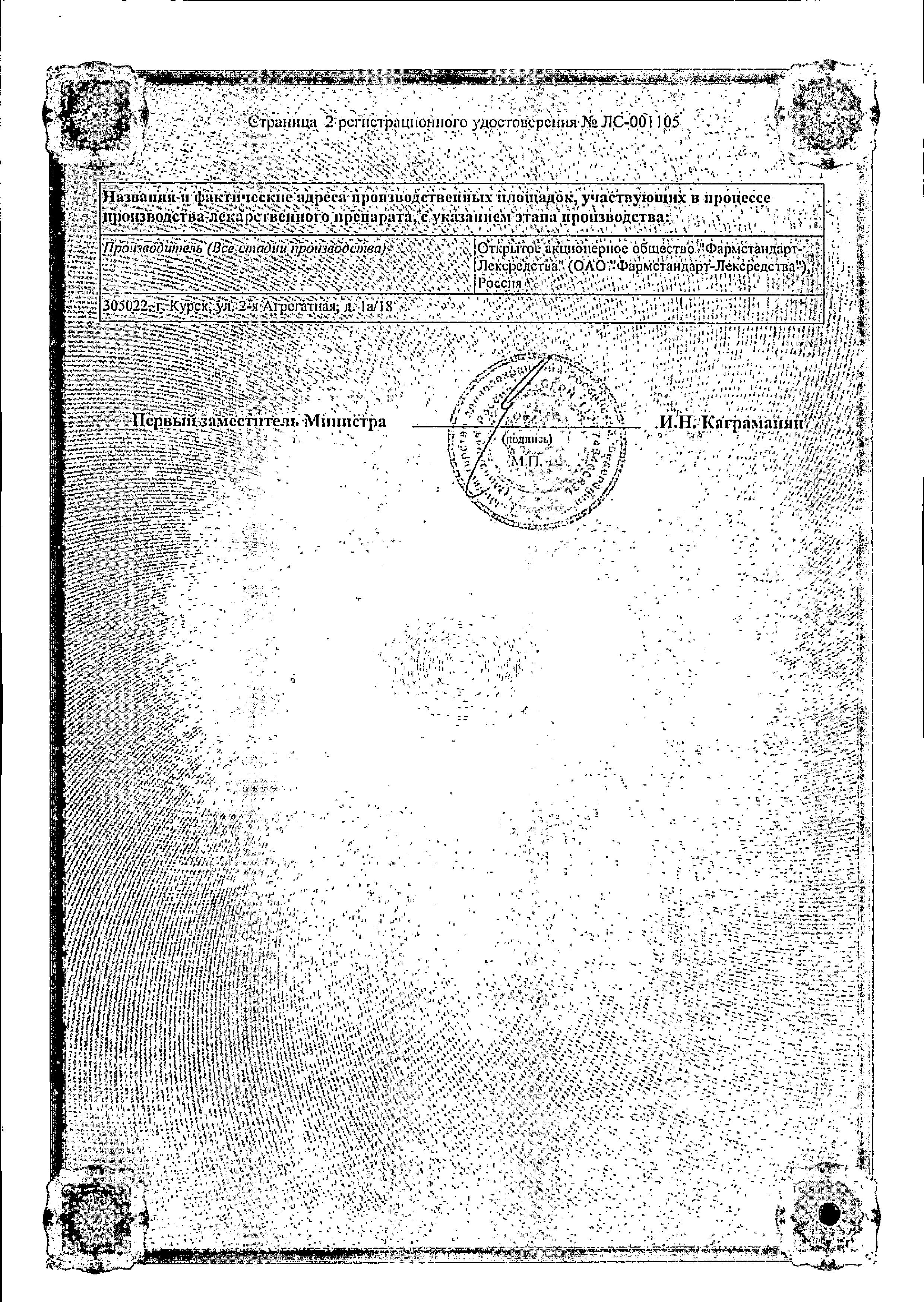 Сертификат на Эуфиллин