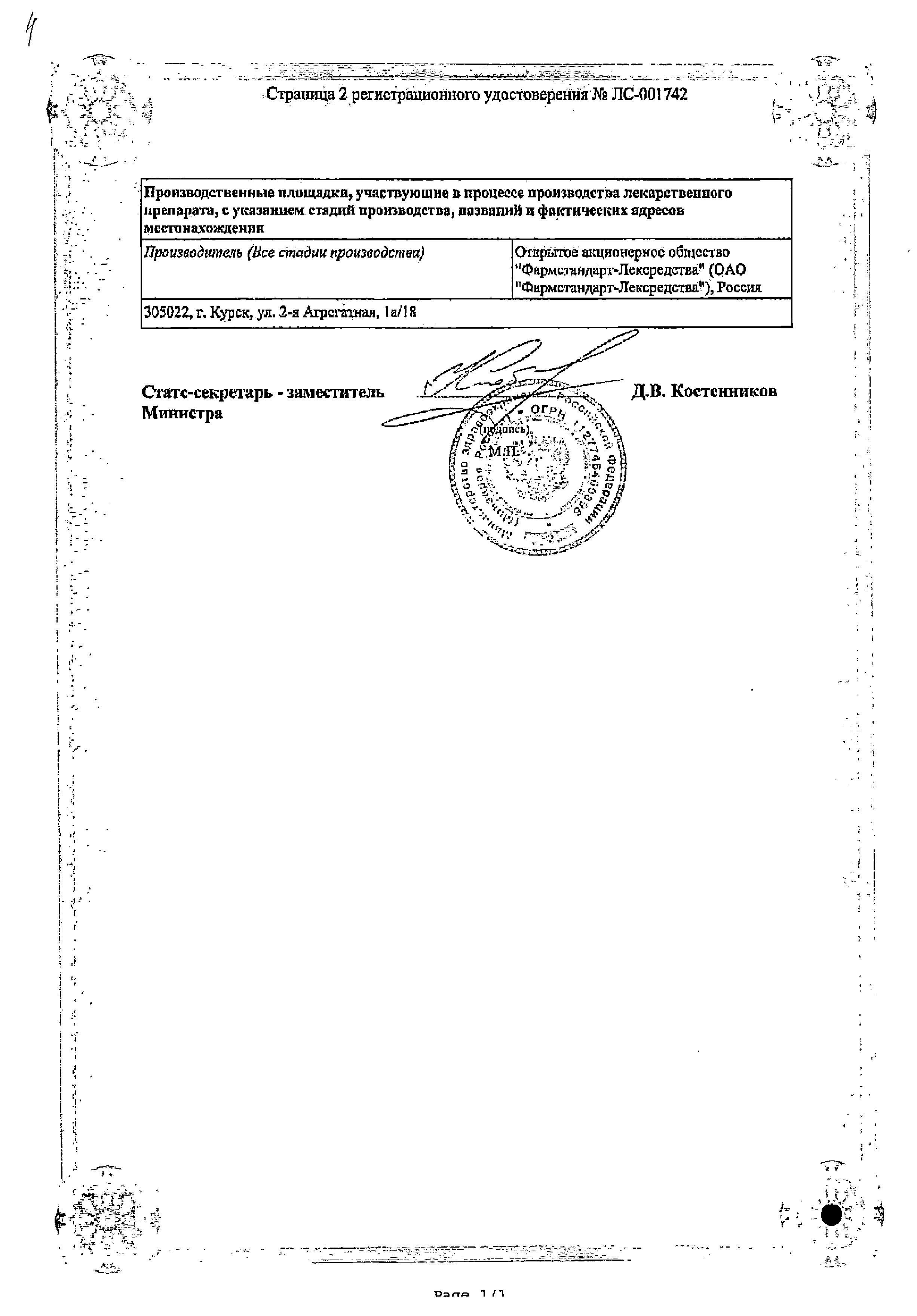 Сертификат на Глюкоза