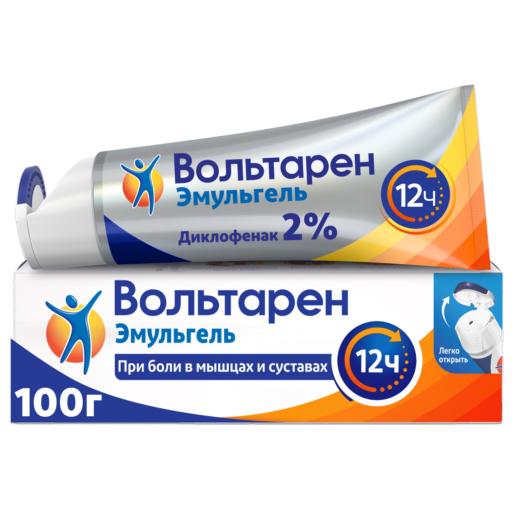 Вольтарен Эмульгель, 12 часов при боли в спине, мышцах и суставах ...