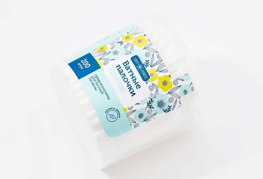 Ватные палочки ComForte, стакан, 200 шт.