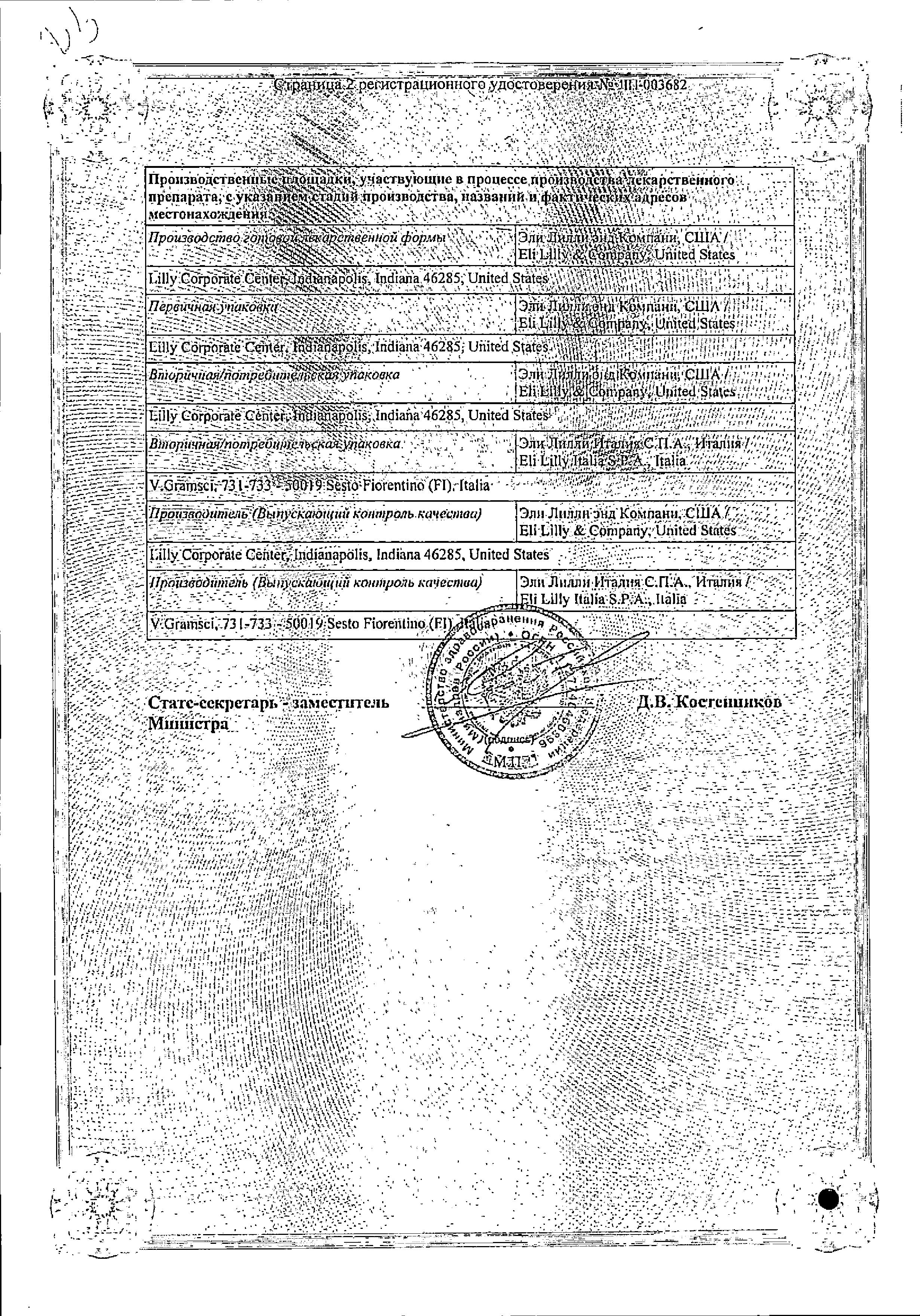 Сертификат на Трулисити