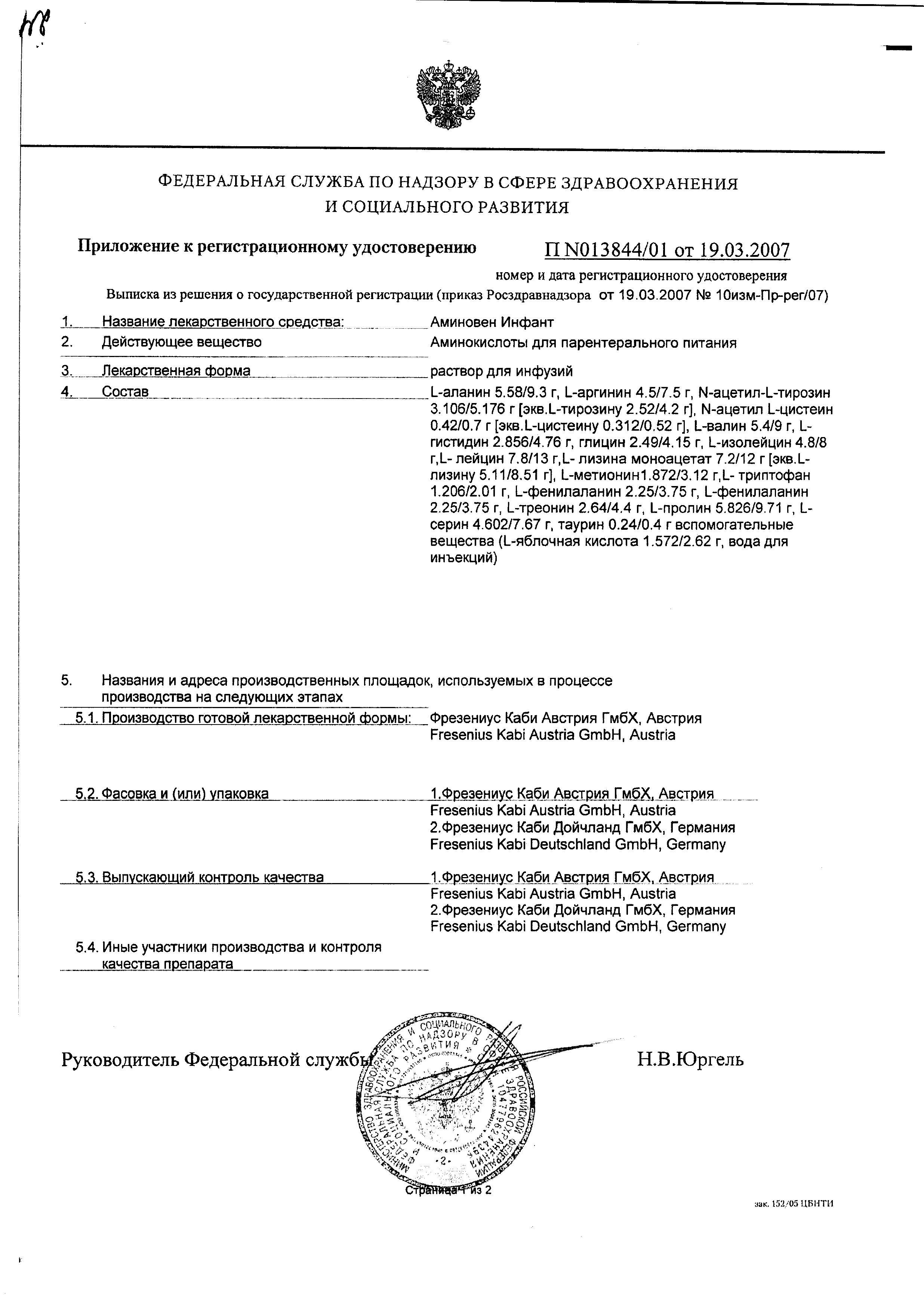 Сертификат на Аминовен