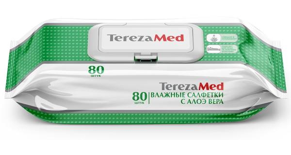 TerezaMed, салфетки влажные очищающие (алоэ вера), 80 шт.
