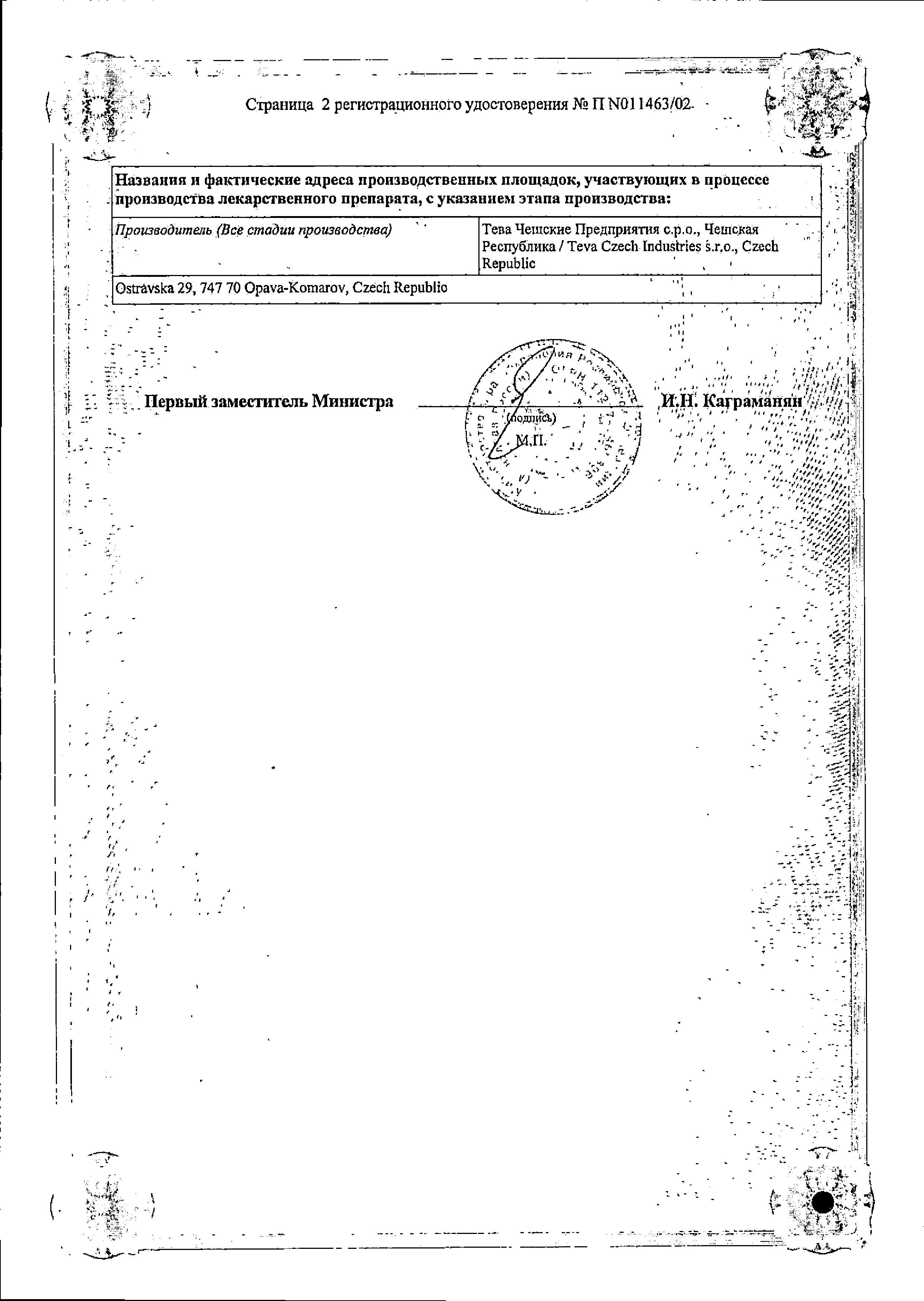 Сертификат на Санорин