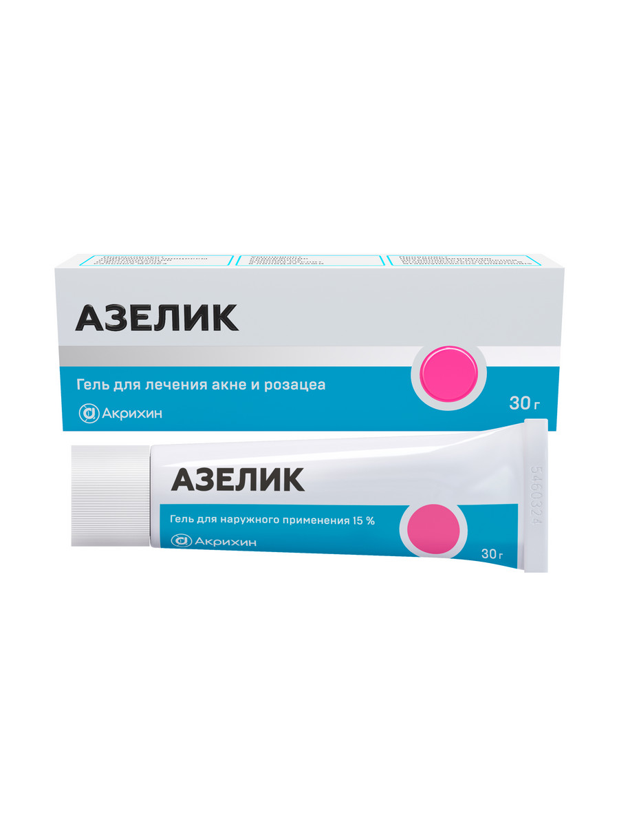 Упаковка препарата Азелик, гель 15%, 30 г