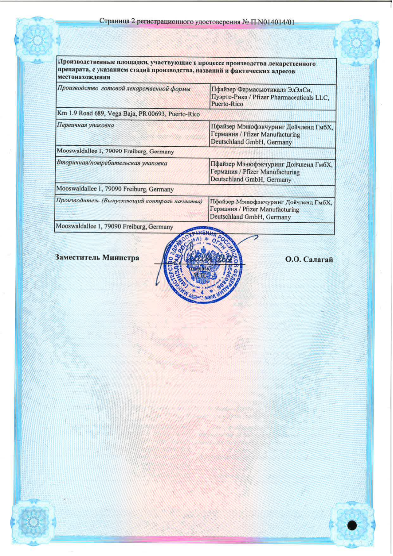 Сертификат на Липримар