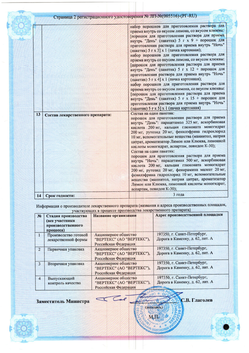 Сертификат на Дуоколд