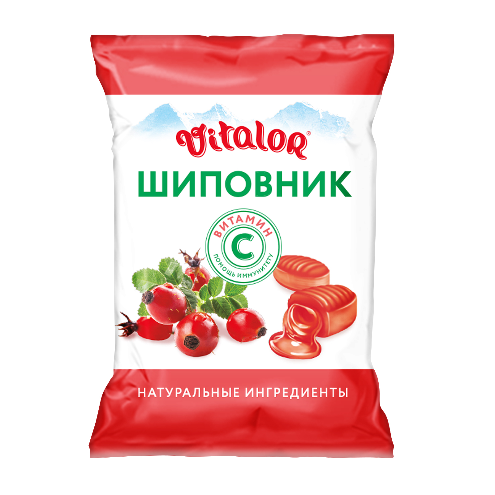 Леденцы на основе трав с витамином С, со вкусом шиповника, 60 г, 1 шт.